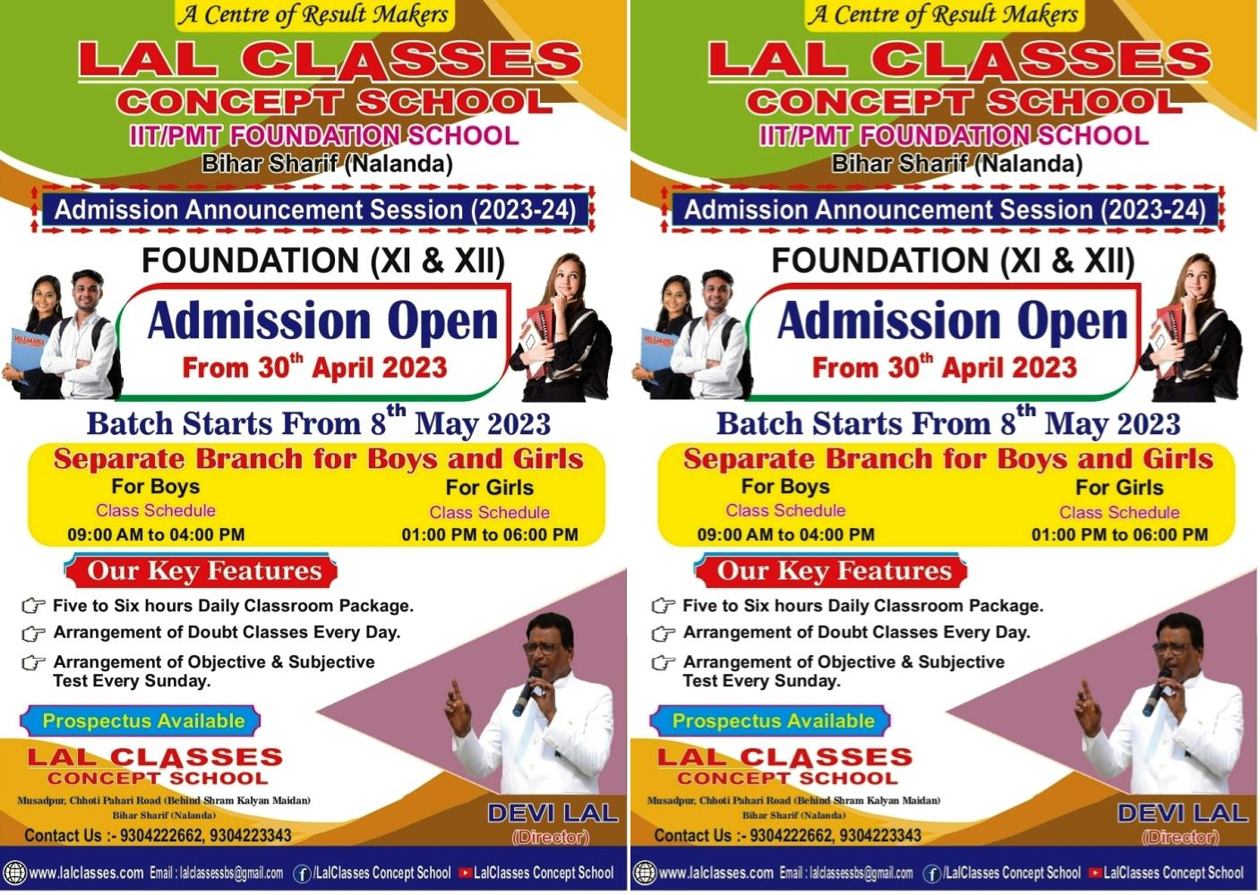 Admission Notification for Class XI-XII Session 2023-24